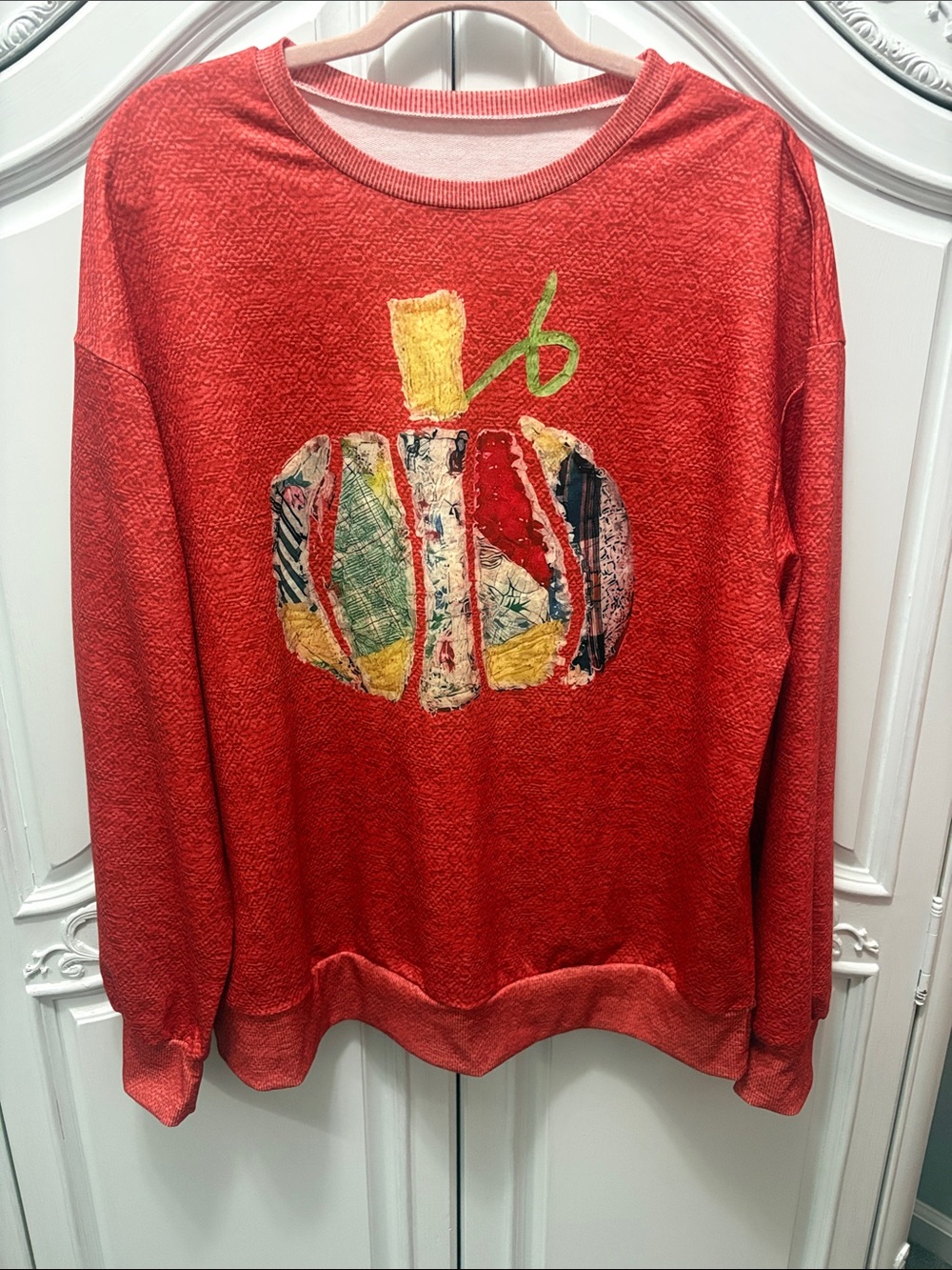 Women’s Orange Pumpkin Patch Crewneck Sweatshirt - XL